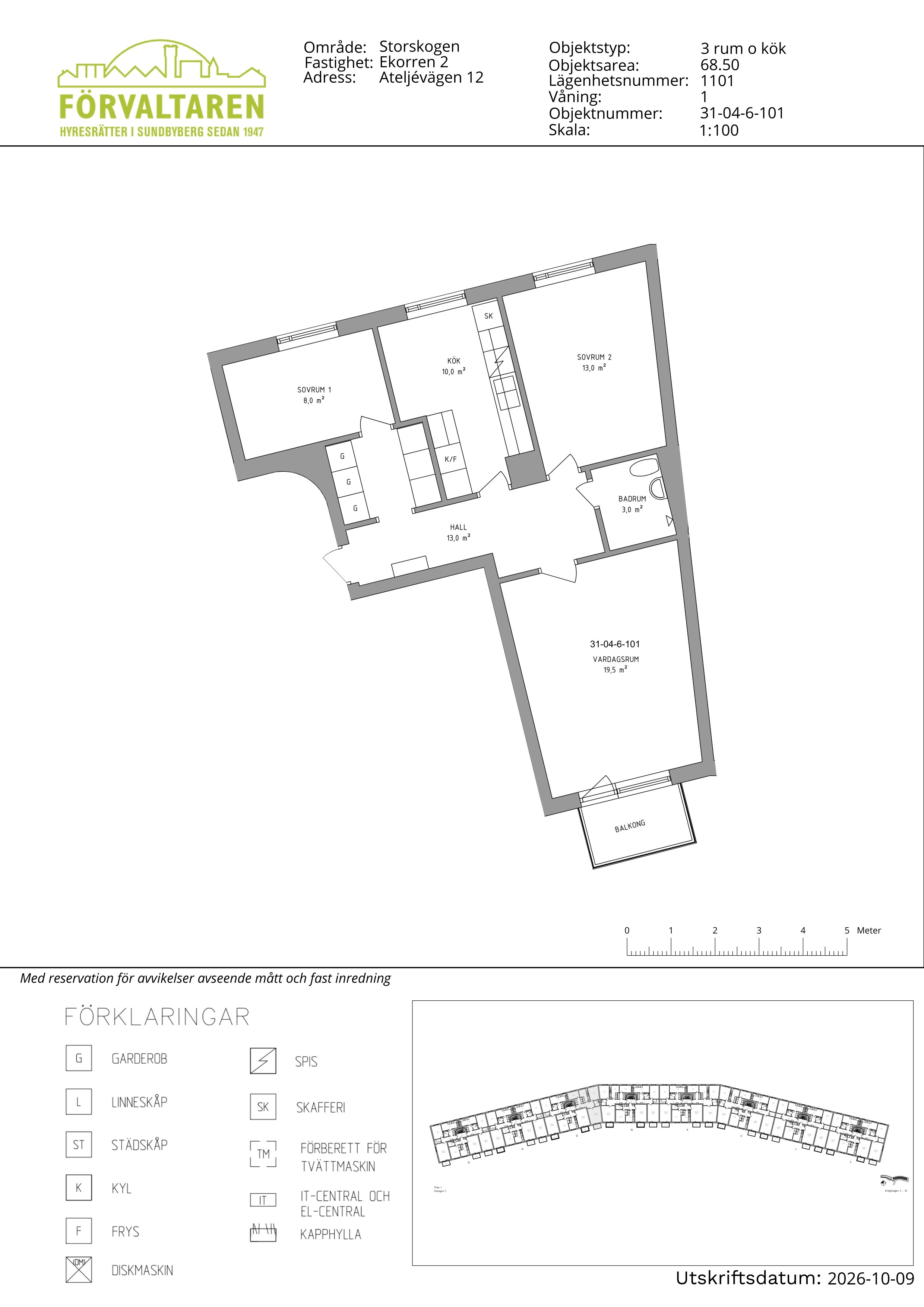 Planritning för objektet