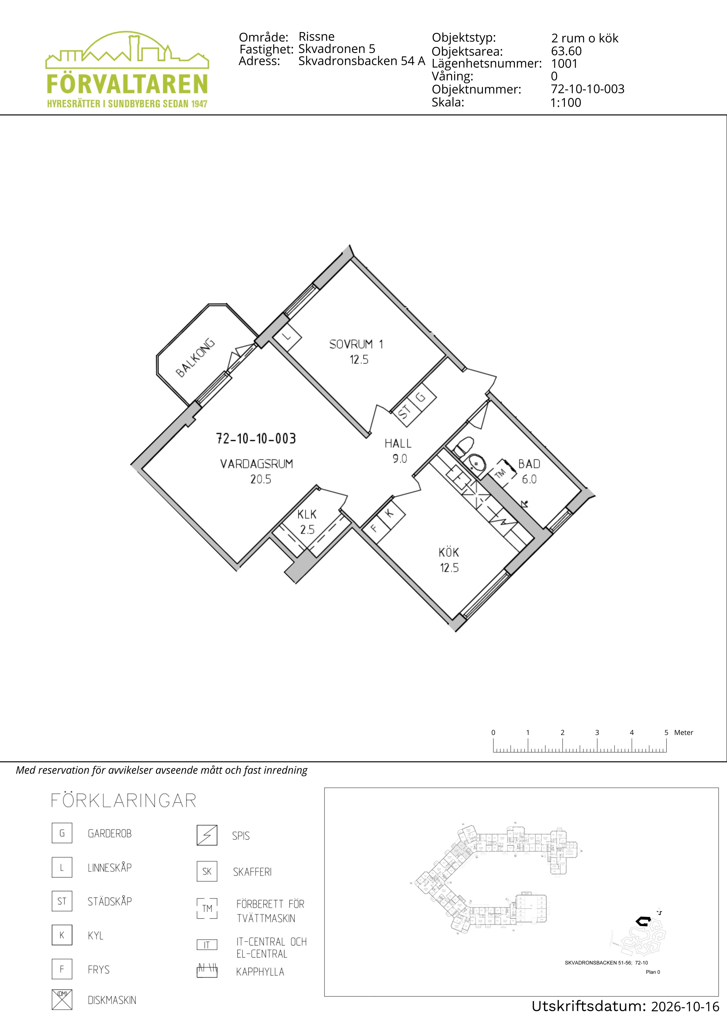 Planritning för objektet