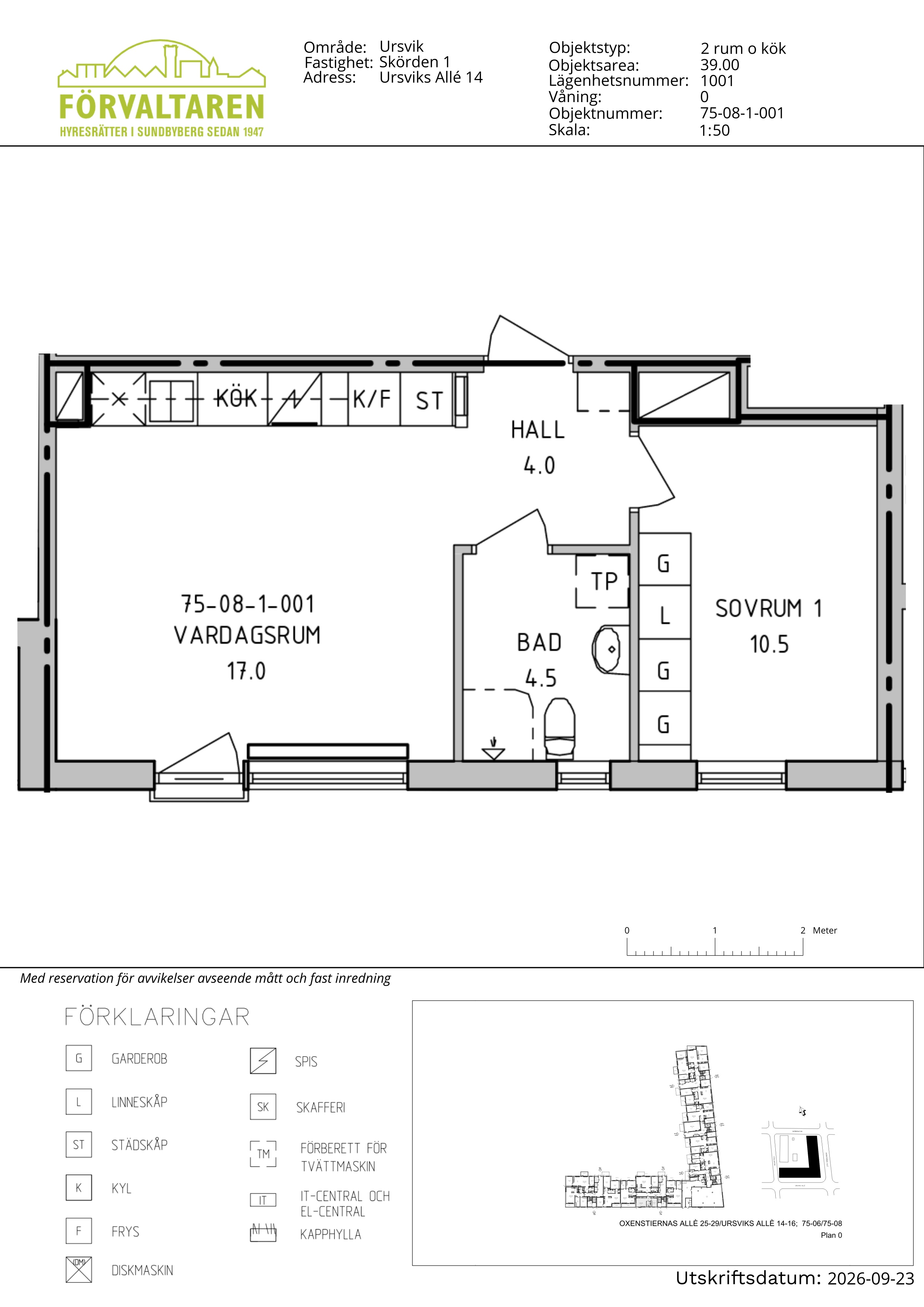 Planritning för objektet
